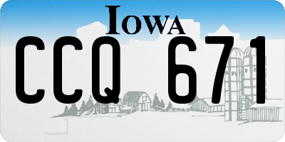 IA license plate CCQ671