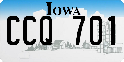 IA license plate CCQ701