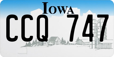 IA license plate CCQ747