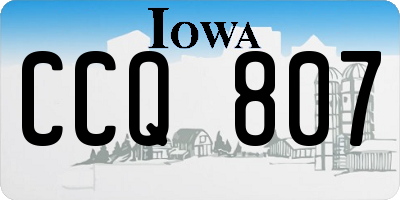 IA license plate CCQ807