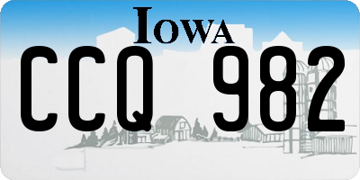 IA license plate CCQ982