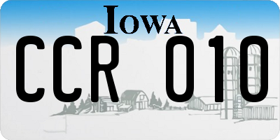 IA license plate CCR010