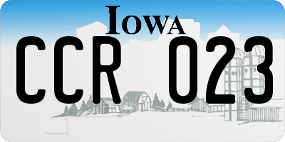 IA license plate CCR023