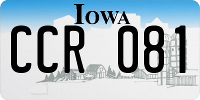 IA license plate CCR081