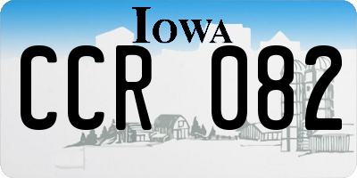 IA license plate CCR082