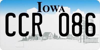 IA license plate CCR086
