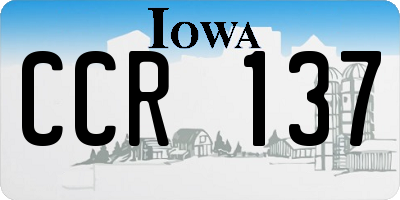 IA license plate CCR137
