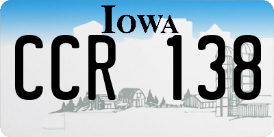 IA license plate CCR138