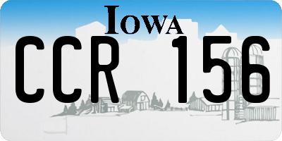 IA license plate CCR156