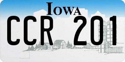 IA license plate CCR201