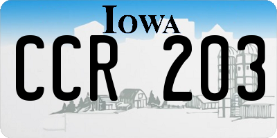 IA license plate CCR203