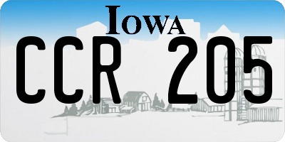 IA license plate CCR205