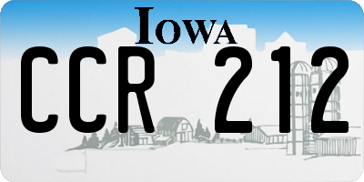 IA license plate CCR212