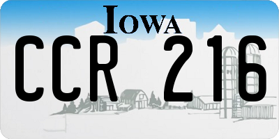 IA license plate CCR216