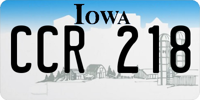 IA license plate CCR218