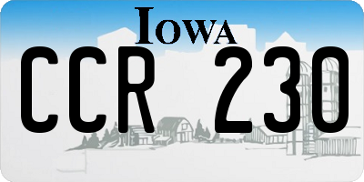 IA license plate CCR230