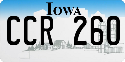 IA license plate CCR260