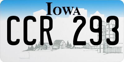 IA license plate CCR293
