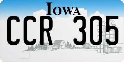 IA license plate CCR305