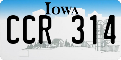IA license plate CCR314