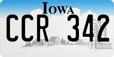 IA license plate CCR342