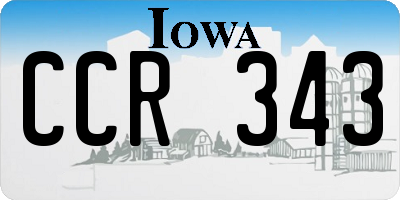 IA license plate CCR343