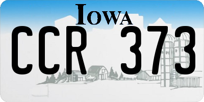 IA license plate CCR373