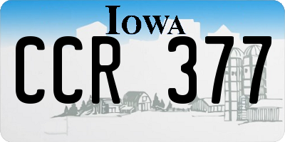 IA license plate CCR377