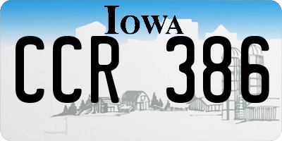 IA license plate CCR386