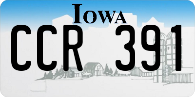 IA license plate CCR391