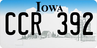 IA license plate CCR392