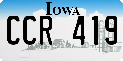 IA license plate CCR419