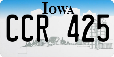 IA license plate CCR425