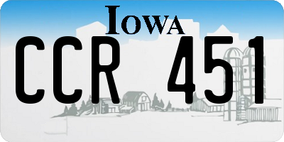 IA license plate CCR451