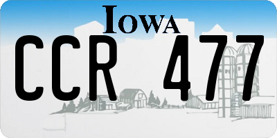 IA license plate CCR477