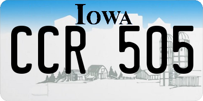 IA license plate CCR505