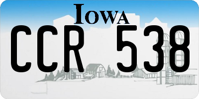 IA license plate CCR538
