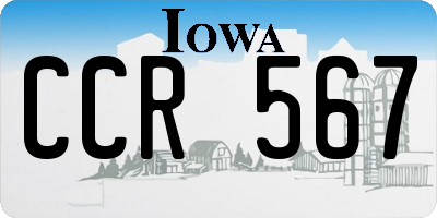 IA license plate CCR567