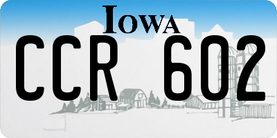 IA license plate CCR602