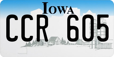 IA license plate CCR605