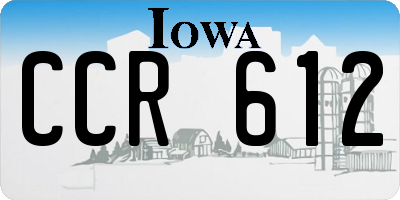 IA license plate CCR612