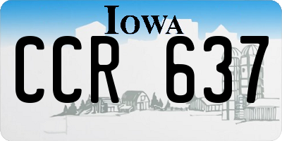 IA license plate CCR637