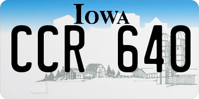 IA license plate CCR640