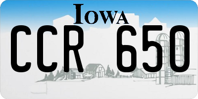 IA license plate CCR650