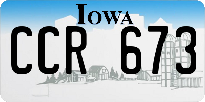 IA license plate CCR673