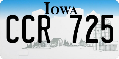 IA license plate CCR725