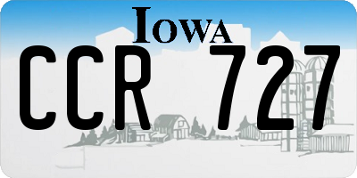 IA license plate CCR727