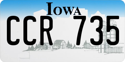 IA license plate CCR735