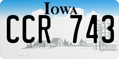 IA license plate CCR743