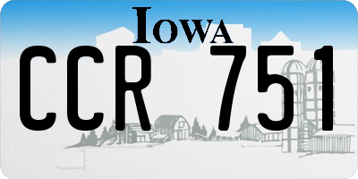 IA license plate CCR751